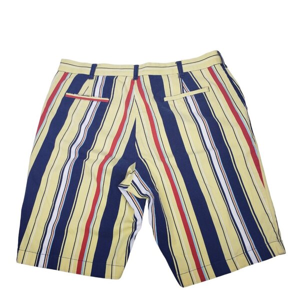 Loudmouth Golf Shorts Men’s Size US 38 Striped Bermuda Golf Blue Yellow … - Picture 2 of 15